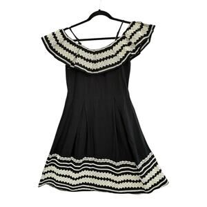 COPY - Romeo and Juliet couture Off The Shoulder Dress Sz S Black Embroidered P…